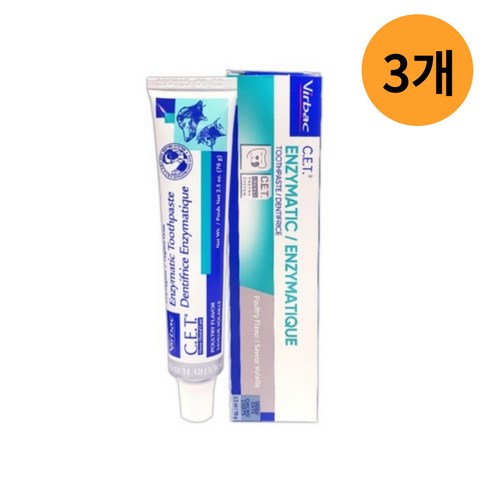바우먀우 360도 촘촘 반려동물 칫솔, 1개, 화이트+옐로 강아지치약 16 버박 CET 치약 닭고기맛, 3개, 70g