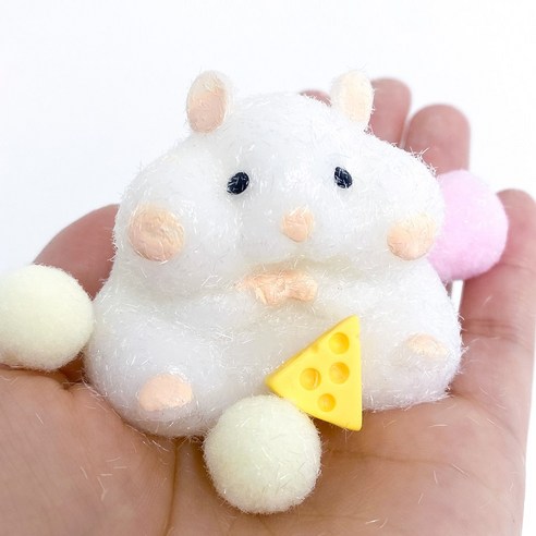 햄스터 고양이 발바닥 말랑이 주물럭 모찌 스트레스볼 실리콘젤리, 햄스터말랑이(화이트), 1개