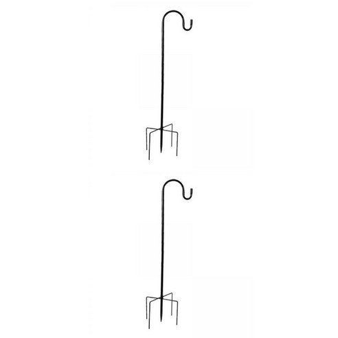 조류 피더에 대 한 2Pcs 안정적인 양치기 후크 정원 잔디 스테이크 기둥 걸이, 96 168cm, 검은 색, 철