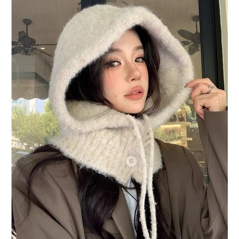 뽀글이 바라클라바, 베이지, 1개