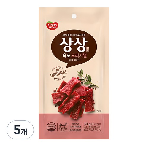 상상육포 오리지널, 30g, 5개