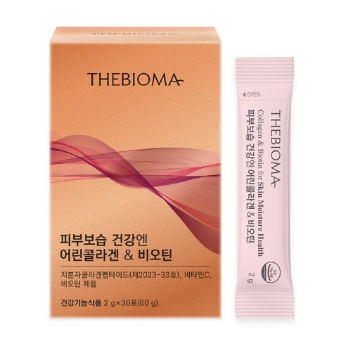 피부보습 건강엔 어린콜라겐 & 비오틴 저분자 콜라겐 펩타이드 개별인정원료 더바이오마 30포, 1개, 30정
