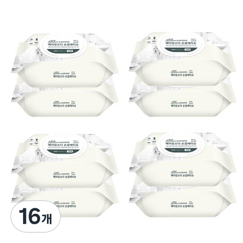 소프트네이쳐 베이킹소다 손걸레티슈 캡형 습식, 65g, 70매, 16개