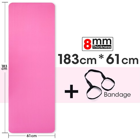PAPOPER NBR 요가매트 8MM/10MM 필라테스 운동, 8MM, 핑크, 일반형