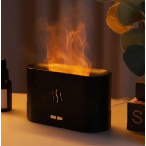 불멍 초음파 캠핑용 불꽃 모닥불 탁상용 가습기 블랙