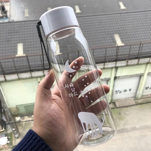 Onllyer 1000ml 대용량 물병 바운스 커버 시간 규모 알림 야외 스포츠 휘트니스에 대 한 휴대용, 하나, 색깔6