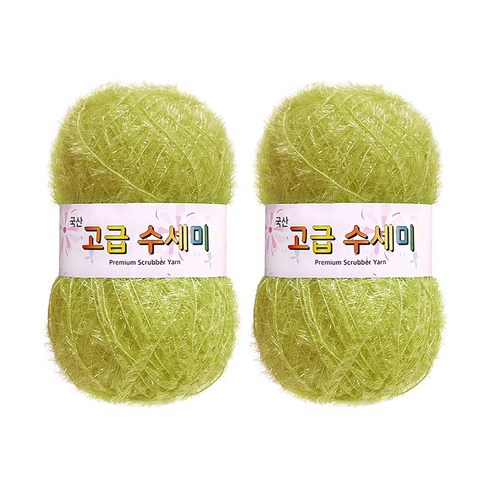 울클럽 별꽃수세미 만들기 DIY 고급수세미실 80g 2볼세트, 159그린버터