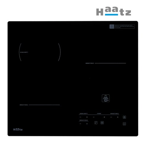 하츠 빌트인 전기 하이브리드 3구 IH-365DTL 인덕션 2 + 하이라이트 1 매립형(타공 560*480) 자가설치