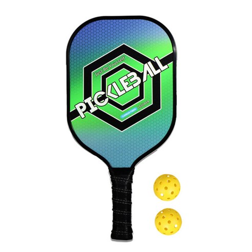Pickleball 패들 2 공 PU 그립 탄소 섬유 얼굴 초보자 체육관을위한 휴대용 라켓, 육각형