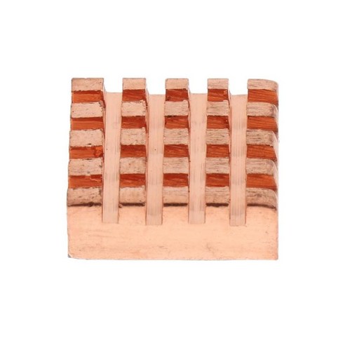 순수 구리 슬라이스 방열판 라즈베리 용 쿨러 히트 싱크 냉각 핀 키트, 13x12x5mm, 골드