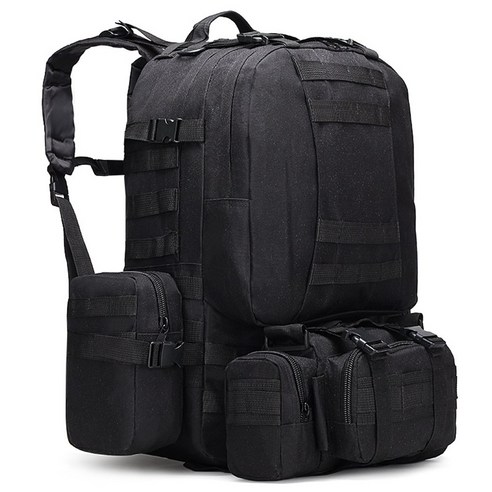 HF & Camping bag 대용량 4in1 콤비백 캠핑가방 등산배낭 여행용백팩, 블랙
