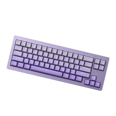 몬스긱 M7W 그라데이션 3가지 모드 RGB 기계식 OEM 68 키 핫스왑 유선 키보드, 화이트 + 퍼플, 아이스크림핑크축, 텐키리스