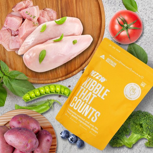 펫죠 강아지 청정호주 키블댓카운트 사료, 치킨 앤 터키, 1kg, 1개