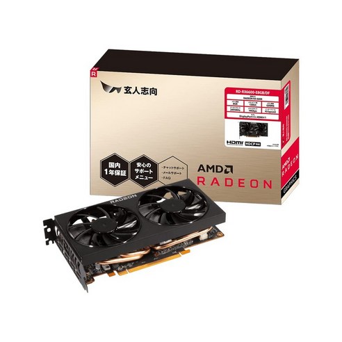 현인 지향 그래픽 보드 AMD Radeon RX6600 GDDR6 8GB 탑재 모델 [국내 정규 대리점품] RD-RX6600-E8GBDF