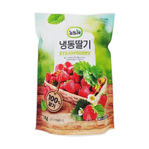 뉴뜨레 냉동딸기 4kg(1kgx4) 중국산, 1개, 4kg(1kgx4팩)