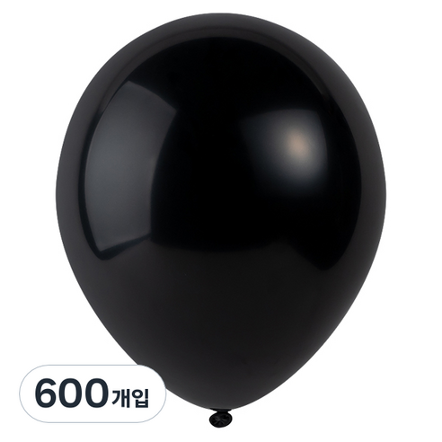 파티팡 풍선 라운드 30cm, 블랙, 600개입