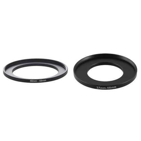 AFBEST 2 pcs 카메라 수리 금속 스텝 업 필터 링 어댑터 렌즈 어댑터 37-58mm 및 46-58mm, 검정