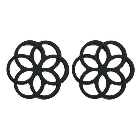 띠에르노몰 실리콘냄비받침 냄비받침대 냄비받침 2set, 챠콜그레이+챠콜그레이