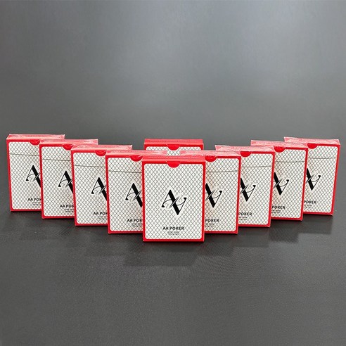 AA 포커 텍사스 홀덤 대회용 포커 카드 63 x 88 mm, 10개, 레드, 10개