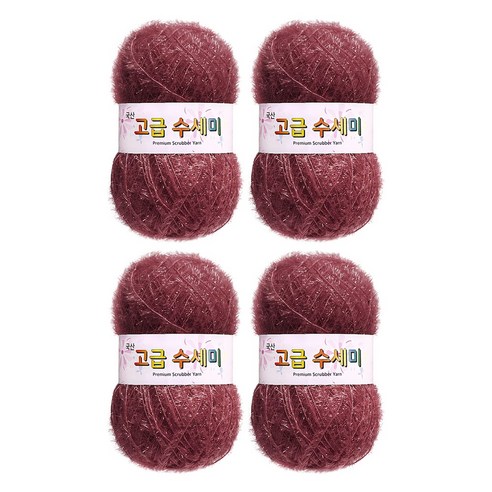 울클럽 별꽃수세미 DIY 고급수세미실 80g 4볼세트 + 동영상제공, 183로즈브릭