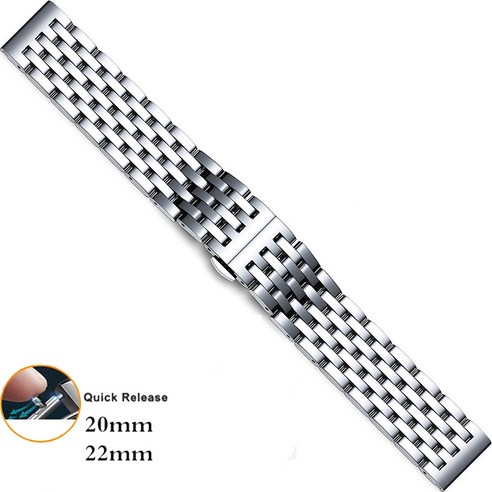 삼성 갤럭시 와치 4 클래식 46mm 42mm 스트랩 Galaxy Watch 4 44mm 40mm 럭셔리 스테인레스 스틸 손목 밴드 20mm 22mm 퀵 릴리스 시계줄, #1, 갤럭시 와치 4 44mm