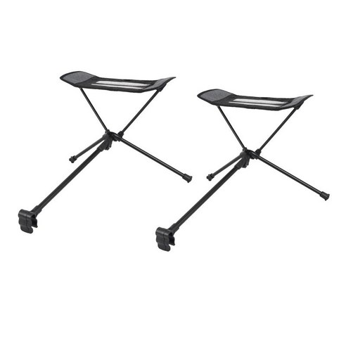 2Pcs 야외 의자 발판 휴대용 의자 캠핑 안락 의자 게으른 발 끌기, 검은 색, 42x32cm, 알루미늄 합금