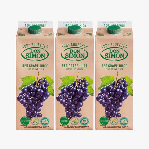 돈시몬 착즙 적포도주스, 2L, 3개