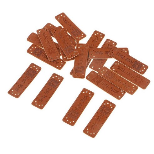 20pcs 합성 가죽 수제 양각 태그 바느질 스크랩북 공예, 스타일 6, 설명
