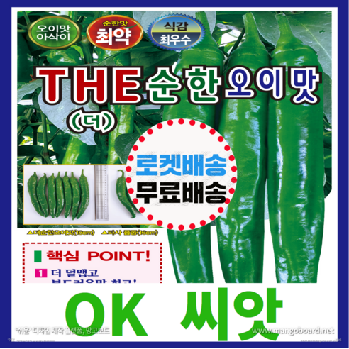 [OK씨앗] [더순한오이맛고추] 오이고추 고추씨앗 종자(오케이씨앗), 1개