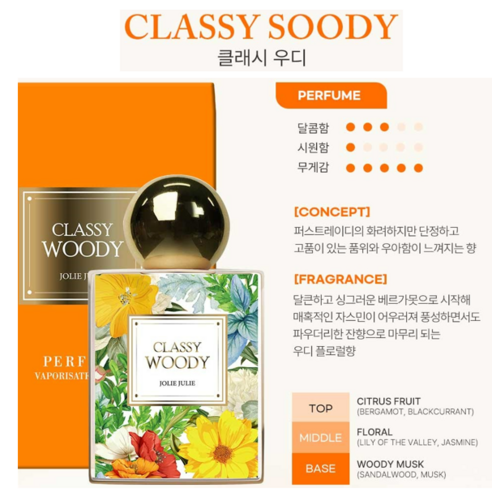 졸리줄리 퍼퓸향수 클래시 우디, 50ml, 1개