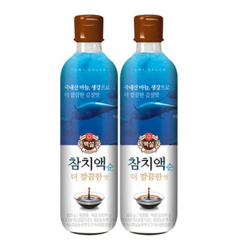백설 참치액 순 더깔끔한맛, 500g, 2개