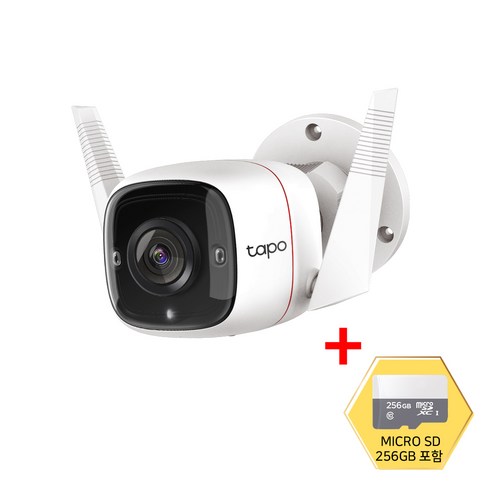 티피링크 Tapo TC65 CCTV + 256GB 2K Wi-Fi 실외 방수 매장용 가정용 300만화소 CCTV / 공식 판매점, TC65 + 256GB
