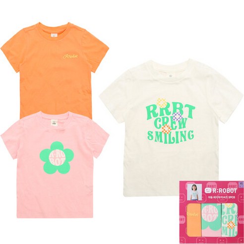알로봇 [알로봇] 여아 반팔 3종 SET PK 133F933240