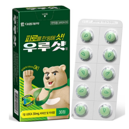 대웅제약 우루샷 80정 / 비타민 미네랄 피로회복 숙취해소제 + KF94 1매, 20정, 4개