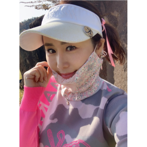 휴스토니마스크 uv차단마스크자외선차단C4골프마스크 골프마스크자외선차단 아웃도어마스크, Pink flowers