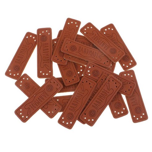 20pcs 합성 가죽 수제 양각 태그 바느질 스크랩북 공예, 스타일 4, 설명