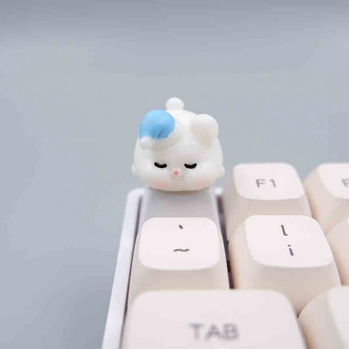 귀여운 토끼 포인트 키캡 기계식 키보드 전용, 꿀잠 토끼, 하양색