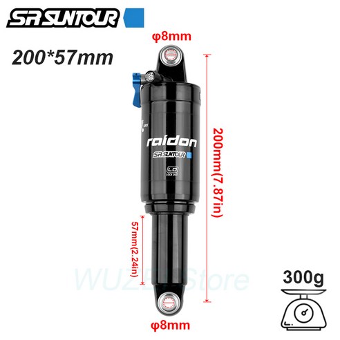SUNTOUR 산악 자전거 공기 충격 흡수 장치 165/190/200mm MTB 자전거 내리막 코일 충격 흡수기 자전거 액세서리, 200mm