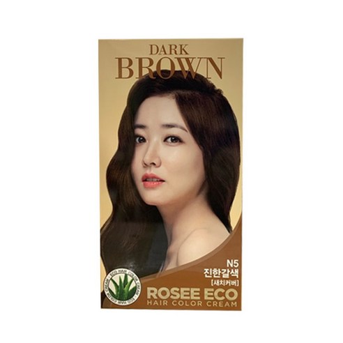 로제화장품 에코 알로에 헤어 칼라크림 염모제 새치커버용, N5 진한갈색, 1개