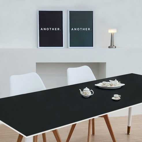 프리미엄 양면 가죽 방수 식탁보 테이블보 식탁매트, 80x140cm, 그린/그레이