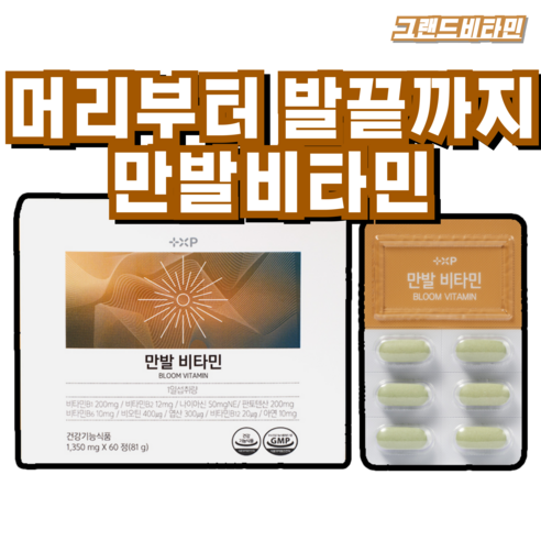 만발비타민 약2개월분 먹는 좋은 맥주효모 효능 영양제 판시 비오틴 판토텐산 활력 딜 모나, 1개, 60정
