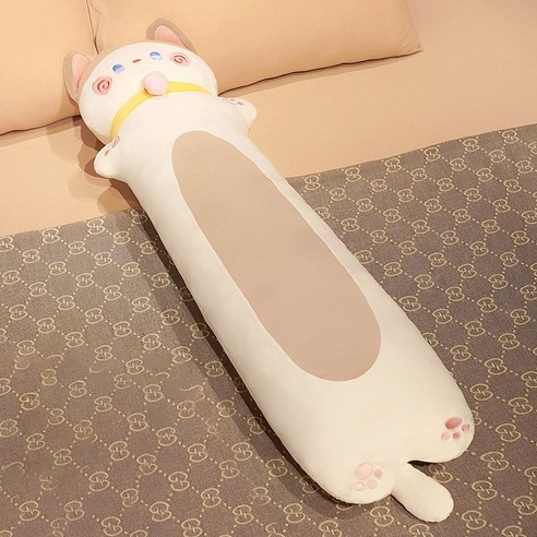 유판 대형 바디필로우 귀여운 고양이 인형 바디필로우 롱쿠션, B 카키