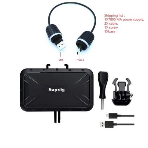 Suptig 방수 보조배터리 충전기 케이스 고프로 히어로 12110 9 8 7 5 4/3 액션 카메라 박스 7800mAh, 15 G 56789101112 고프로보조배터리 Suptig 방수 보조배터리 충전기 케이스 고프로 히어로 12110 9 8 7 5 4/3 액션 카메라 박스 7800mAh, 15 G 56789101112 고프로보조배터리