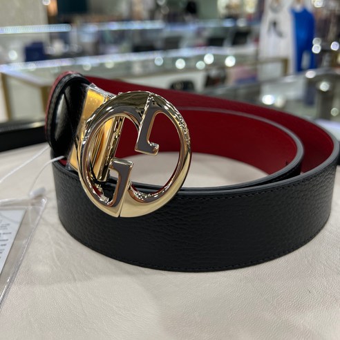 GUCCI 구찌 여자 벨트 리버서블 인터로킹 양면 가죽 벨트 허리띠