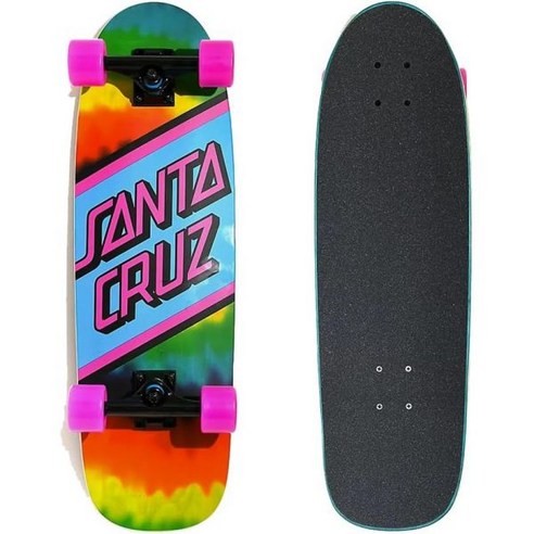 스케이트 Santa Cruz Street Cruzer 완전 보드 레인보우 타이 염료 29.05x8.79, 한개옵션0