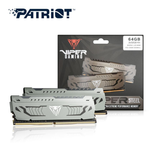 패트리어트 DDR4 64G PC4-25600 CL16 VIPER STEEL 3200MHz (32G*2) 듀얼패키지 파인인포