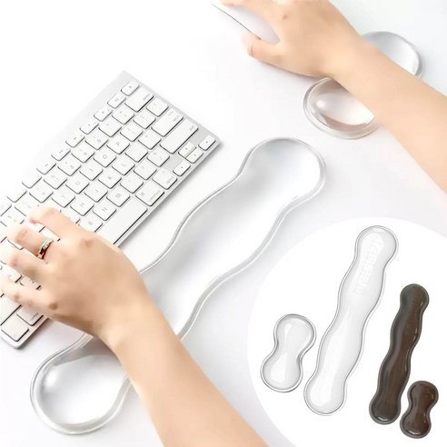 깔끔더하기 키보드 마우스 손목 받침대 패드, 1개, 투명S