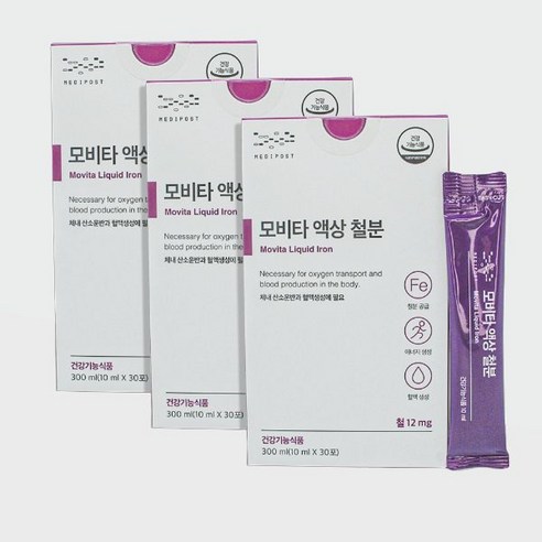 모비타 마더스 액상 철분제 10ml 30포 임산부 철분 영양제 닥터 에디션 맘스, 1개