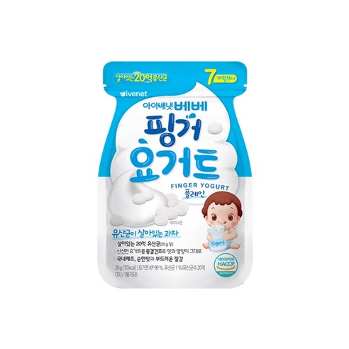 아이배냇 베베 핑거 요거트 20g, 플레인, 10개