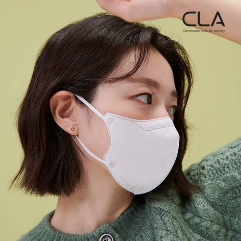 CLA 슬림핏 마스크 중형, 25매, 화이트